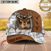 Maxcorners Deer Hunting Leather Edge Natural Camo Custom Name 3D Cap ( 6 colors)