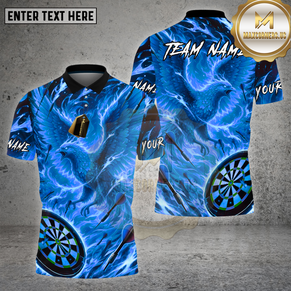 Maxcorners Dartboard Fire Phoenix Flame Art Design Multi Options Personalized Name Team Name 3D Shirt