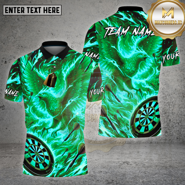 Maxcorners Dartboard Fire Phoenix Flame Art Design Multi Options Personalized Name Team Name 3D Shirt