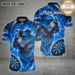 Maxcorners Dartboard Fire Bulldog Flame Art Design Multi Options Personalized Name Team Name 3D Shirt