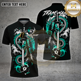 Maxcorners Billiards Shirt Dragon Sword 8 Ball Multioptions Personalized Name, Team Name Unisex 3D Shirt