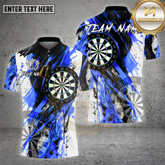 Maxcorners Darts Shirt Black Abstract Dartboard Splash Multioptions Personalized Name, Team Name Unisex 3D Shirt