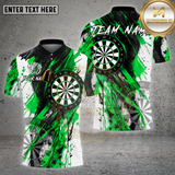 Maxcorners Darts Shirt Black Abstract Dartboard Splash Multioptions Personalized Name, Team Name Unisex 3D Shirt