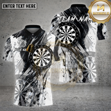 Maxcorners Darts Shirt Black Abstract Dartboard Splash Multioptions Personalized Name, Team Name Unisex 3D Shirt