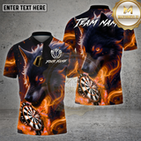 Maxcorners Darts Shirt Flame Wolf Light Dartboard Multioptions Personalized Name, Team Name Unisex 3D Shirt