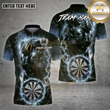 Maxcorners Darts Shirt Electric Panther Lightning Dartboard Multioptions Personalized Name, Team Name Unisex 3D Shirt