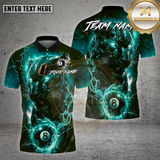 Maxcorners Billiards Shirt Electric Panther Lightning 8 Ball Multioptions Personalized Name, Team Name Unisex 3D Shirt