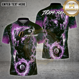 Maxcorners Billiards Shirt Electric Panther Lightning 8 Ball Multioptions Personalized Name, Team Name Unisex 3D Shirt
