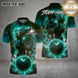 Maxcorners Bowling Shirt Electric Panther Lightning Bowling Strike Multioptions Personalized Name, Team Name Unisex 3D Shirt