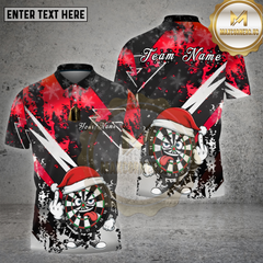 Maxcorners Darts Christmas Crazy Board Santa Hat  Multicolor Options Personalized Name, Team Name Unisex 3D Shirt