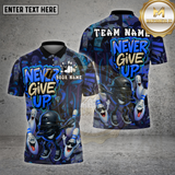 Maxcorners Bowling Shirt Graffiti  Never Give Up Multioptions Personalized Name, Team Name Unisex 3D Shirt (4 Colors)