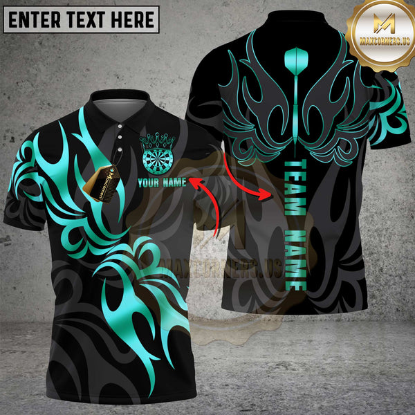 Maxcorners Darts Shirt Golden Flame Dart Design Premium Multioptions Personalized Name, Team Name Unisex 3D Shirt