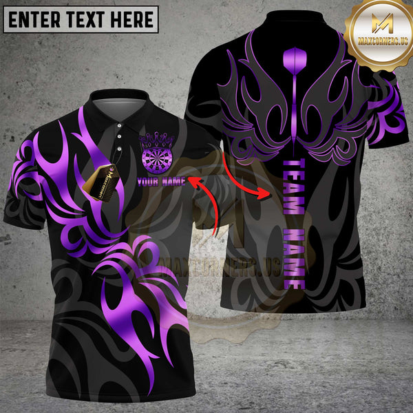 Maxcorners Darts Shirt Golden Flame Dart Design Premium Multioptions Personalized Name, Team Name Unisex 3D Shirt