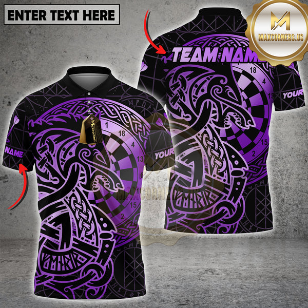Maxcorners Darts Shirt Viking Gold Celtic Dartboard Multioptions Personalized Name, Team Name Unisex 3D Shirt