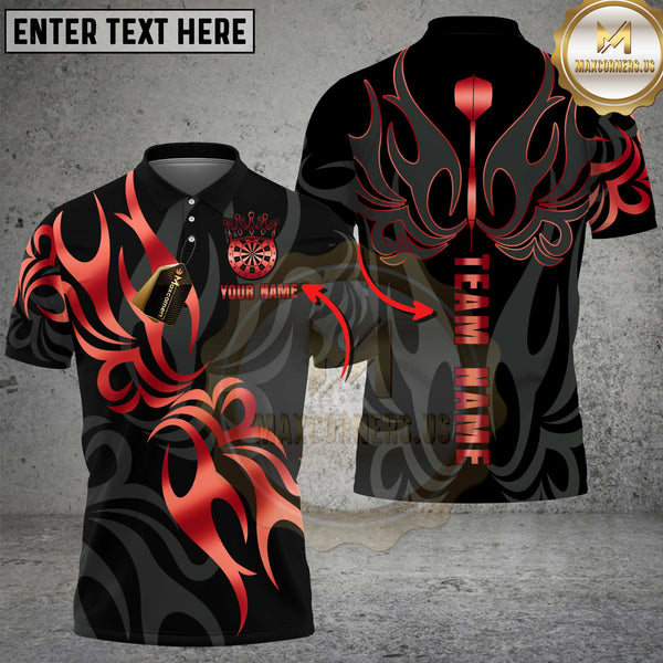 Maxcorners Darts Shirt Golden Flame Dart Design Premium Multioptions Personalized Name, Team Name Unisex 3D Shirt