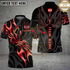 Maxcorners Darts Shirt Golden Flame Dart Design Premium Multioptions Personalized Name, Team Name Unisex 3D Shirt