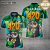 Maxcorners Bowling Chill Panda 420 Smoke Multicolor Options Personalized Name, Team Name Unisex 3D Shirt