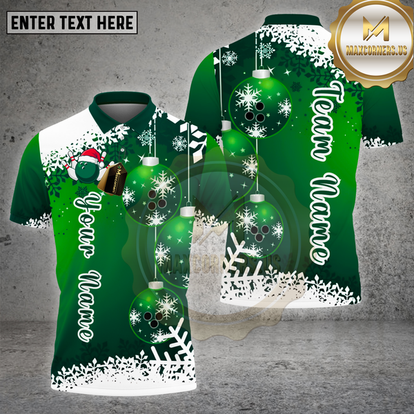 Maxcorners Bowling Shirt Ornament Bowling Ball Bauble Christmas Multi Options Personalized Name, Team Name 3D Shirt