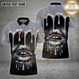 Maxcorners Darts Shirt Silver Dripping Lips Holographic Metallic Style Multi Options Personalized Name, Team Name 3D Shirt