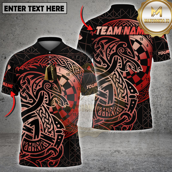 Maxcorners Darts Shirt Viking Gold Celtic Dartboard Multioptions Personalized Name, Team Name Unisex 3D Shirt