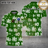 Maxcorners Bowling Shirt HO HO HO Snowflake Pattern Christmas Multi Options Personalized Name, Team Name 3D Shirt