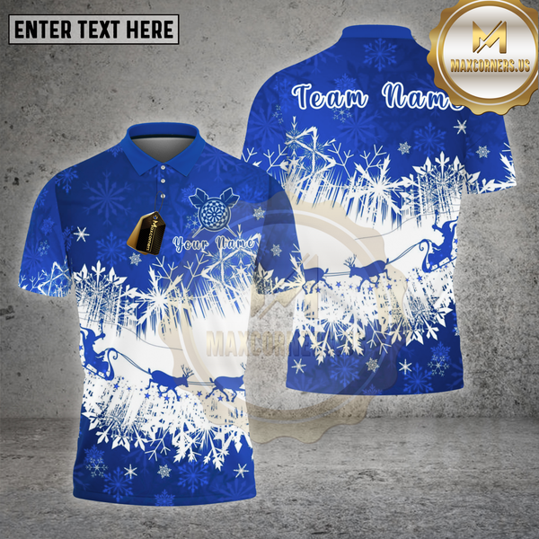 Maxcorners Darts Shirt Santa Sleigh Red Snowflake Winter Forest Multi Options Personalized Name, Team Name 3D Shirt