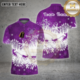 Maxcorners Darts Shirt Santa Sleigh Red Snowflake Winter Forest Multi Options Personalized Name, Team Name 3D Shirt