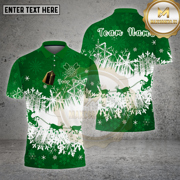 Maxcorners Darts Shirt Santa Sleigh Red Snowflake Winter Forest Multi Options Personalized Name, Team Name 3D Shirt
