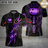 Maxcorners Bowling Shirt Royal Crown Gold Bowling Ball Multioptions Personalized Name, Team Name Unisex 3D Shirt