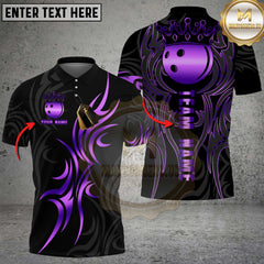 Maxcorners Bowling Shirt Royal Crown Gold Bowling Ball Multioptions Personalized Name, Team Name Unisex 3D Shirt