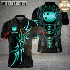 Maxcorners Bowling Shirt Royal Crown Gold Bowling Ball Multioptions Personalized Name, Team Name Unisex 3D Shirt