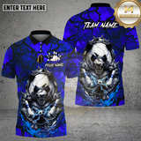 Maxcorners Bowling Shirt Angry Panda Red Black Electric Strike Design Multi Options Personalized Name, Team Name 3D Shirt