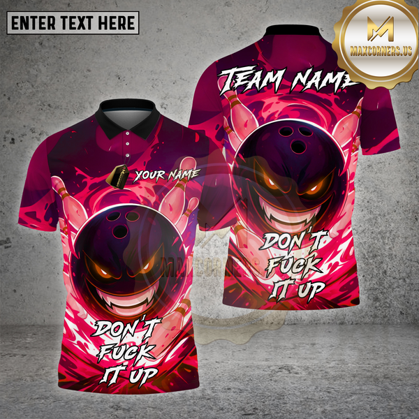 Maxcorners Bowling Shirt Angry Flame Multioptions Personalized Name, Team Name Unisex 3D Shirt (4 Colors)
