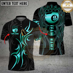 Maxcorners Billiards Shirt Royal Crown Gold 8 Ball Multioptions Personalized Name, Team Name Unisex 3D Shirt