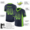 Maxcorners Custom Navy Neon Green-Gray Drift Fashion Football Jersey LM2605