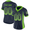 Maxcorners Custom Navy Neon Green-Gray Drift Fashion Football Jersey LM2605