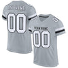 Maxcorners Custom Silver White-Black Mesh Authentic Classic Football Jersey LM2605