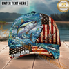 Maxcorners Fishing  American Flag Fishing Hook Multi Options Personalized Name 3D Classic Cap (11 Fish Species)