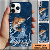 Maxcorners Fishing Jumping Fish Lure Action Personalized Name Phone Case (10 Fish Species)