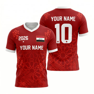 Maxcorners Custom Iraq Soccer Fan 3D T Shirt Personalized Football Jersey For Men Women