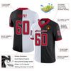 Maxcorners Custom Black Red-White Split Fashion Football Jersey LM2605