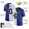 Maxcorners Custom Royal Black-White Split Fashion Football Jersey LM2605