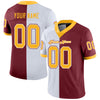 Maxcorners Custom Burgundy Gold-White Split Fashion Football Jersey LM2605