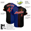 Maxcorners Custom Black Red-Royal Authentic Split Fashion Baseball Jersey LM2605