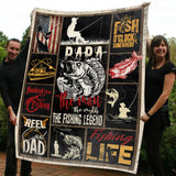 Maxcorners Papa Fishing 3D Quilt - Blanket