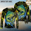 Maxcorners Fishing Neon Splash Personalized Name, Team Name Long Sleeve Shirt (9 Breeds)