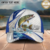 Maxcorners Fishing White Scale Pattern Personalized Name, Team Name Classic 3D Cap (9 Breeds)