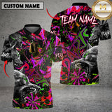 Maxcorners Darts Shirt Wolf Design Dark Graffiti Style Customized Name, Team Name 3D Shirt