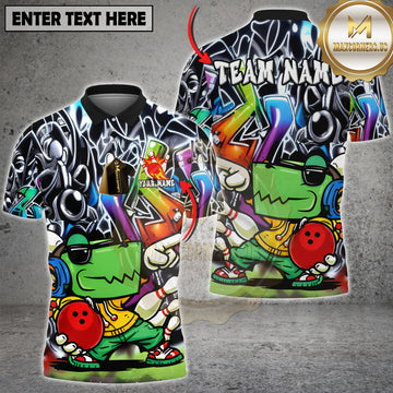 Maxcorners Bowling Crocodile Dynamic Throw Graffiti Design Multi Options Personalized Name, Team Name 3D Shirt