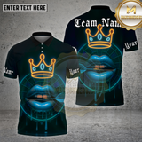 Maxcorners Darts Shirt Neon Lips Crown Glow Multioptions Personalized Name, Team Name Unisex 3D Shirt (4 Colors)
